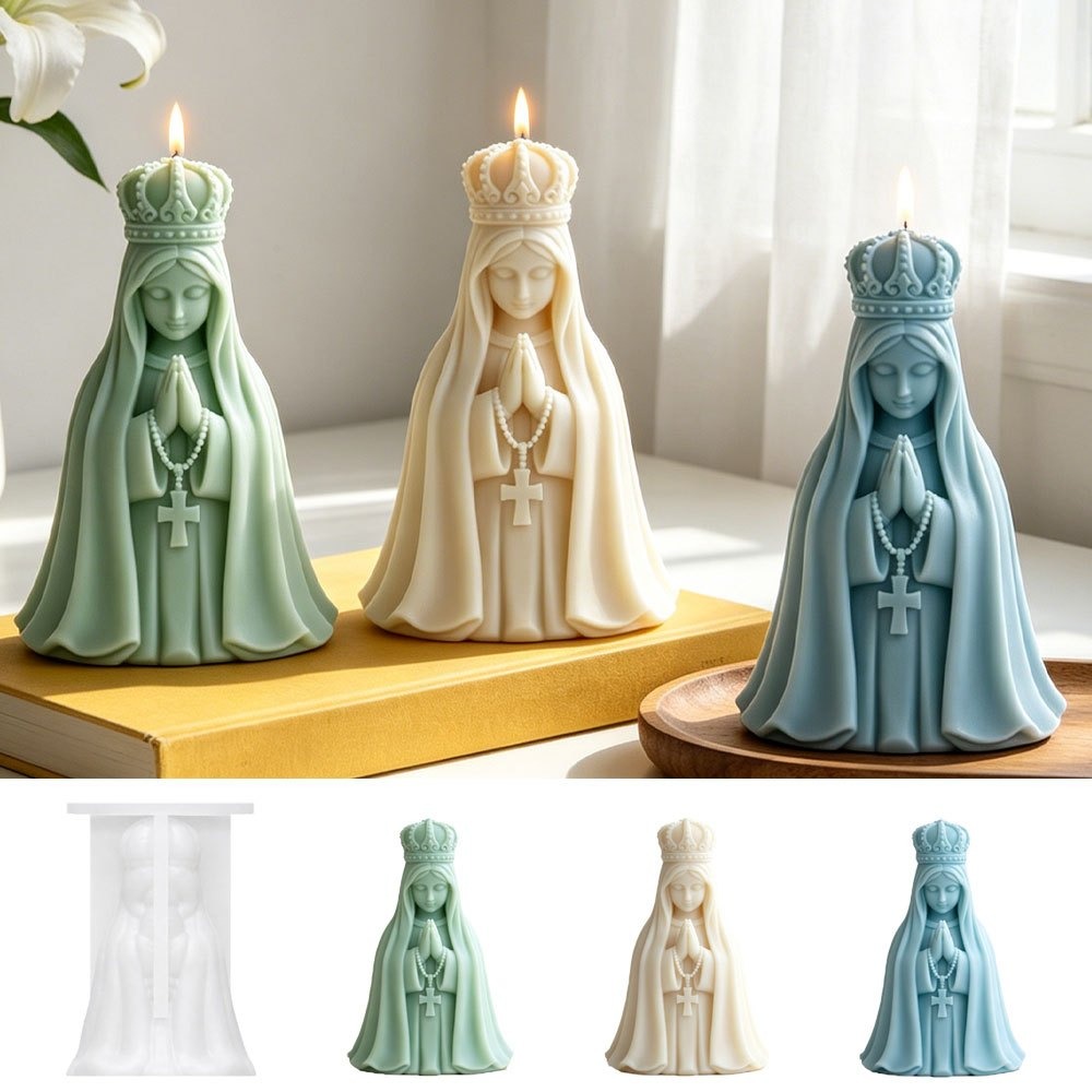 Candle Making Jelly - 3D Crown Virgin Mary Silicone Candle
