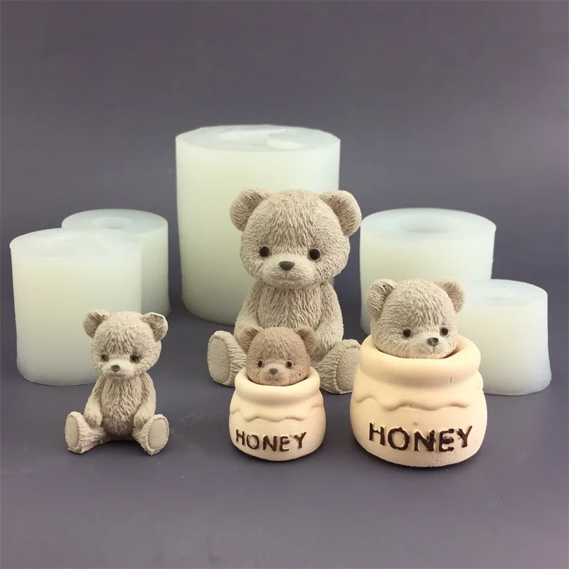 Candle Making Activity - Cute Bear Honey Jar Silicone Candle