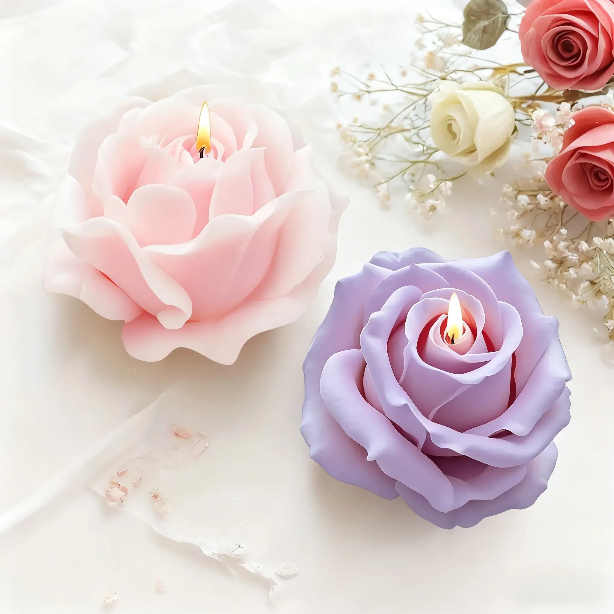 2-Piece Romantic 3D Rose Silic - Candle Making Jelly review and price