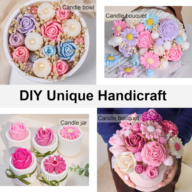 5Flower Candle Mold Set，3D Flo - Candle Making Jelly review and price